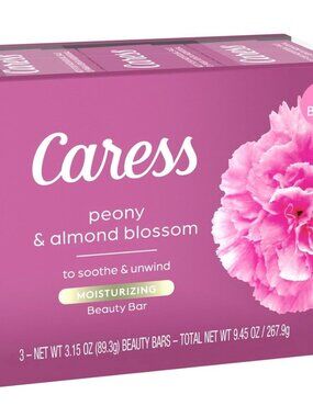 CARESS Peony & Almond Blossom Bar Soap 3 Bars 3.15 oz each